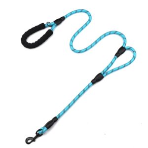 Dobbel Håndtak Hundeline Nylon Reflekterende Tau for Kontroll Sikkerhet Trening, Størrelse: 150 x 1,2 cm (Blå)