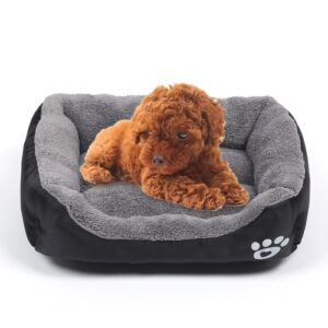 Fire Sesonger Ekte Varmt Kjæledyr Hundekennel Mat Teddy Pomerang Hundematte, Størrelse: L, 66×50×14cm (Svart Grå)