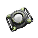 For AirTag Tracker Vanntett Beskyttelsesetui for Valp/Kattunge Halsbånd med Metallspenne Modell Beskyttelsesdeksel (Svart+Grønn PC)