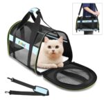 FUNADD Katt- og hundetransportveske med skulderrem, sammenleggbar tote-veske (Blå)