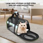 FUNADD Katt- og hundetransportveske med skulderrem, sammenleggbar tote-veske (Blå)