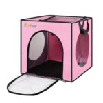 FUNADD Pet Bad Tørkeboks Bærbar Sammenleggbar Tørkerbur, Egnet for Kjæledyr opptil 5 kg (Rosa)