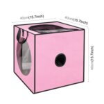 FUNADD Pet Bad Tørkeboks Bærbar Sammenleggbar Tørkerbur, Egnet for Kjæledyr opptil 5 kg (Rosa)