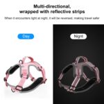 FunAdd Traction Tau Reflekterende Pustende Nylon Kjæledyr Vest Hundesele, Størrelse: M (Rosa)