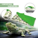 Gecko Kameleon Reptil Sovepose med Pute for Hamster Kjæledyr (Grønn)