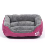 Godteri Farge Fire Årstider Ekte Varmt Kjæledyr Hundehus Mat Teddy Hundematte, Størrelse: L, 66×50×14cm (Magenta)
