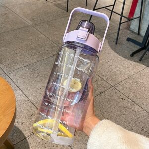 GYBL4503 2000ml Stor-kapasitet Utendørs Sport Vannflaske med sugerør, Spesifikasjon: Lilla