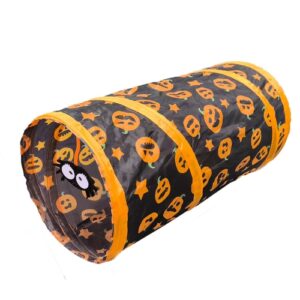 Halloween Gresskar Katt Passasje Tunnel Leke Sammenleggbar Katt Leketunnel for Innendørs Katter, Stil: Liten