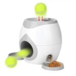 Hundemat Belønningsmaskin Pet Trening Intelligent Automatisk Matlekkasje med To Kuler (Grå)