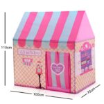 Husholdning Barn Trykke Leketelt Lite Spillhus (Rosa)
