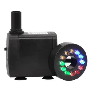 JN-500 10W Vanntett LED Lys Liten Vannpumpe Akvarium Fontene Filtrering Sirkulasjon Nedsenkbar Pumpe EU Stikkontakt