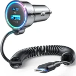 Joyroom 3 i 1 hurtiglader for bil med USB Type C-kabel 1,6 m 60W svart (JR-CL07)