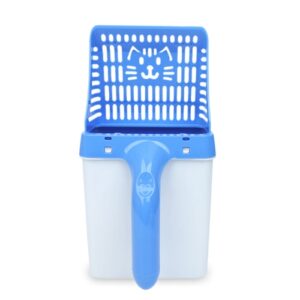 Kattetoalettspade for katt - Sifter for kattestrø, hul kattestrørenser, kjæledyrtoalett (Blå)