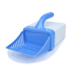 Kattetoalettspade for katt - Sifter for kattestrø, hul kattestrørenser, kjæledyrtoalett (Blå)