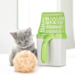 Kattetoalettspade for katt - Sifter for kattestrø, hul kattestrørenser, kjæledyrtoalett (Blå)