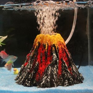 Kunstig Treplante Gress Akvariedekorasjon Vulkanstein Landskap, Kreativ Steinresin Ornament Akvarium Luftpumpe, Størrelse: S, 8.5*5.5*2.0 cm