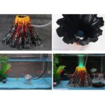 Kunstig Treplante Gress Akvariedekorasjon Vulkanstein Landskap, Kreativ Steinresin Ornament Akvarium Luftpumpe, Størrelse: S, 8.5*5.5*2.0 cm