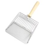 Metall Kattetoalett Scoop Partition Filter Spade Kjæledyrpleie Rengjøringsverktøy, Farge: Kvadratisk Sølv