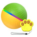 O3 8,5 cm Intelligent Fjernkontroll Kjæledyrleketøy Hundetrening Luminøs Ball med Radarutløser (Gul+Grønn)