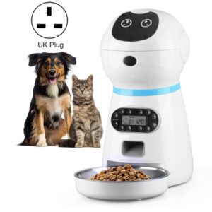Pet Auto Feeding Intelligent Feed Rustfritt Stål Matfat, Spesifikasjon: UK Plugg
