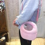 Pet Bag Liten Kjæledyr Hamster Bæreveske Ren Farge Sele Reiseveske, Størrelse: L (Himmelblå)