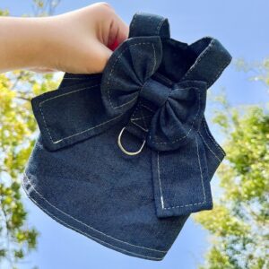 Pet Cat Denim Skjørt Bryst Rygg Bånd for Hundelufting, Størrelse: XS(303)