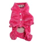 Pet Coral Fleece Kostyme Søte Chinchillaer Hund Varm Frakk, Størrelse:M (Rosa)