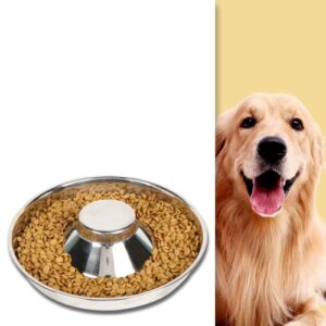 Pet Dog Food Bowl - Matskål i Rustfritt Stål for Hunder - Slow Food Skål - Dyretilbehør, Størrelse: 34cm