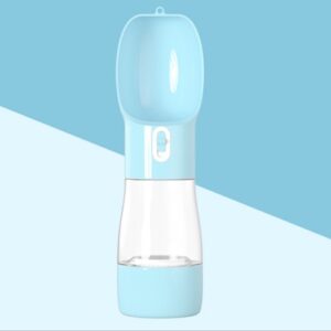Pet Dual-purpose Accompanying Cup Segmented Water And Food Integrated Pet Cup Portable Waterer (Iseblå)
