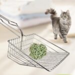 Pet Kattebørste Filter for Kattegrus Rengjøringsverktøy for Katteavføring (Sølv)