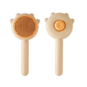 Pet Needle Combing Hair Cleaning De-frizz Børste (Gul)