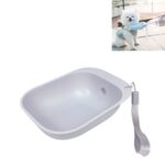 Pet Square Bowl Drikkekopp til Katt Bærbar Følgesvenn Hundedrikke Fontene (Grå)