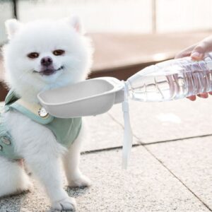 Pet Square Bowl Drikkekopp til Katt Bærbar Følgesvenn Hundedrikke Fontene (Grå)