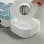 Pet Transparent Avtakbar Vaskbar Automatisk Drikkefontene med Rustfritt Stål Matboks, Spesifikasjon: Enkelt Skål (Grå)