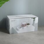 Pet Transparent Avtakbar Vaskbar Automatisk Drikkefontene med Rustfritt Stål Matboks, Spesifikasjon: Enkelt Skål (Grå)