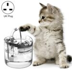 Pets Automatisk Sirkulerende Stille Vannbeholder Som Ikke Lekker Elektrisitet, Spesifikasjon: UK Stikkontakt, Stil: Transparent Farge
