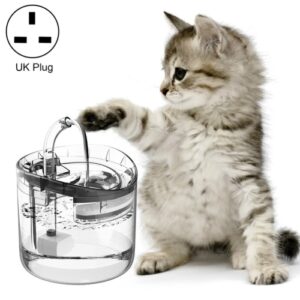 Pets Automatisk Sirkulerende Stille Vannbeholder Som Ikke Lekker Elektrisitet, Spesifikasjon: UK Stikkontakt, Stil: Transparent Farge