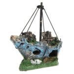 Piratskip Råtten Båt Liten Nettbåt Akvarielandskap Fishtank Glassylinder Scene