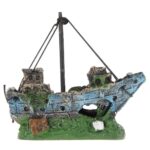 Piratskip Råtten Båt Liten Nettbåt Akvarielandskap Fishtank Glassylinder Scene