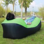 Plen Park Campingmat Vanntett Piknikmat Strandsofa Oppblåsbar Luftsofa Senge (Grønn+Svart)