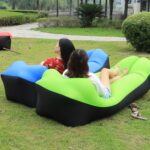 Plen Park Campingmat Vanntett Piknikmat Strandsofa Oppblåsbar Luftsofa Senge (Grønn+Svart)