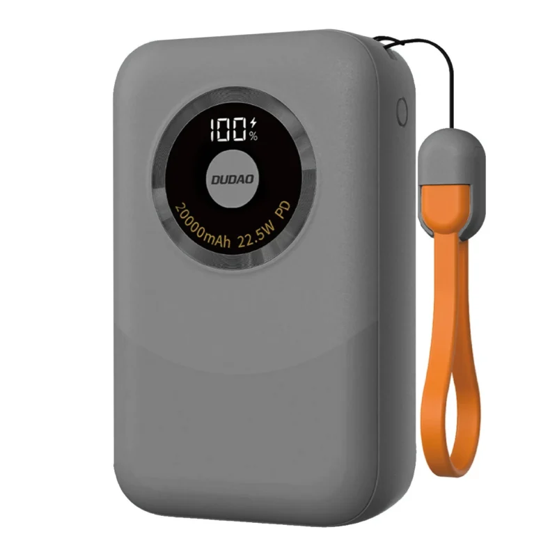 Powerbank Dudao K21 Mini 10000mAh 22.5W USB-A / USB-C - grå