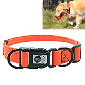 PVC-materiale Vanntett Justerbart Dobbelt Sløyfe Hundehalsbånd, Passer for Aggressive Hunder, Størrelse: M, Halsbånd Størrelse: 30-47 cm (Oransje)