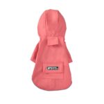 Regnjakke til hund med hette, vanntett, heldekkende klær for små hunder, størrelse: M (Rosa)