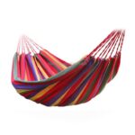 Rød Stripe Enkel Utvidelse Camping Utendørs Lærrede Hengekøye, Størrelse: 190cm x 100cm