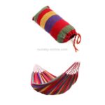 Rød Stripe Enkel Utvidelse Camping Utendørs Lærrede Hengekøye, Størrelse: 190cm x 100cm