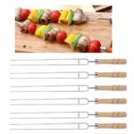 Rustfrie stål grillspyd, grillgafler, U-formede grillgafler, spesifikasjon: 6 stk