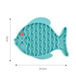 Silicone langsom matmatte for kjæledyrkatter og hunder, anti-kvelningsskål, stil: Fisketype (Blå)