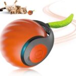 Smart Selv Rullende Ball Interaktiv Katt Leketøy USB Oppladbar Katt Ball To Hastighetsjustering (Oransje)