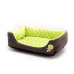 Tecknet Katt- og Hundekennel Firkantet Pute For Små og Mellomstore Kjæledyr, Spesifikasjon: L (Grønn)